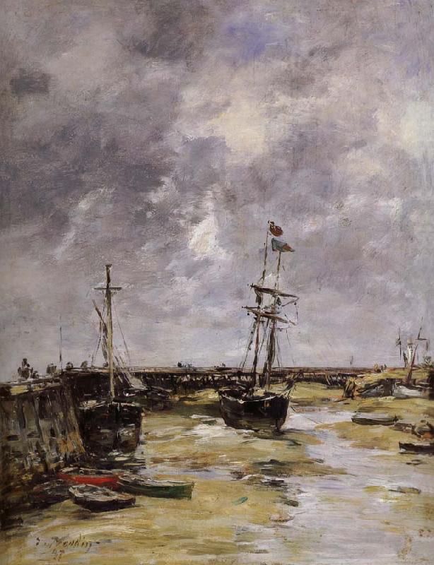 Eugene Boudin Port de Trouville a maree basse oil painting image